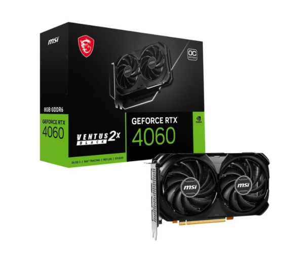 MSI GeForce RTX 4060 VENTUS 2X BLACK OC 8GB GDDR6 DLSS3