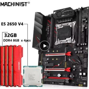 MACHINIST-Conjunto de placa base MR9A PRO MAX X99 con CPU Xeon E5 2650 V4, LGA 2011-3 DDR4 RAM, 32GB de memoria, Combo de cuatro canales